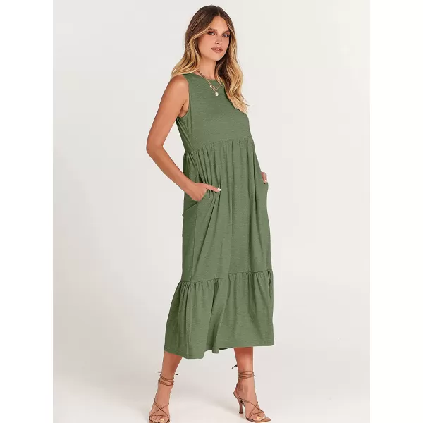 imageANRABESS Womens Summer Casual Sleeveless Crewneck Swing Sundress Fit amp Flare Flowy Tiered Maxi Dress with PocketsGreen