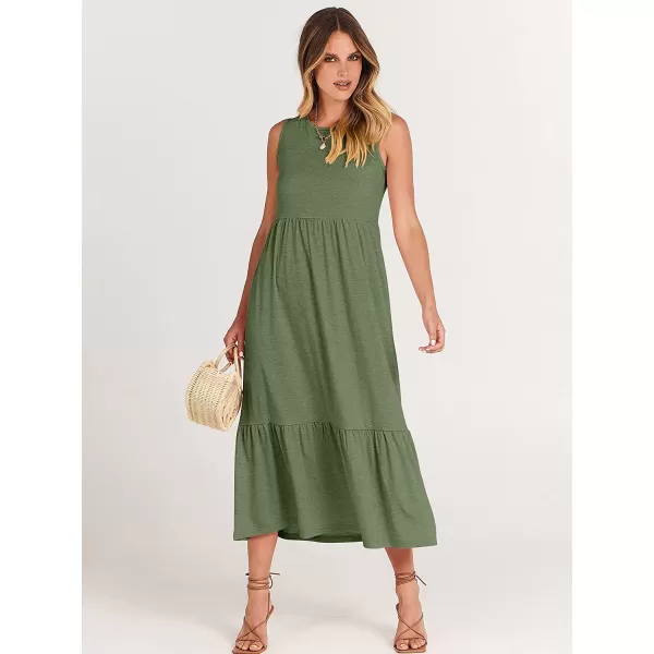 imageANRABESS Womens Summer Casual Sleeveless Crewneck Swing Sundress Fit amp Flare Flowy Tiered Maxi Dress with PocketsGreen