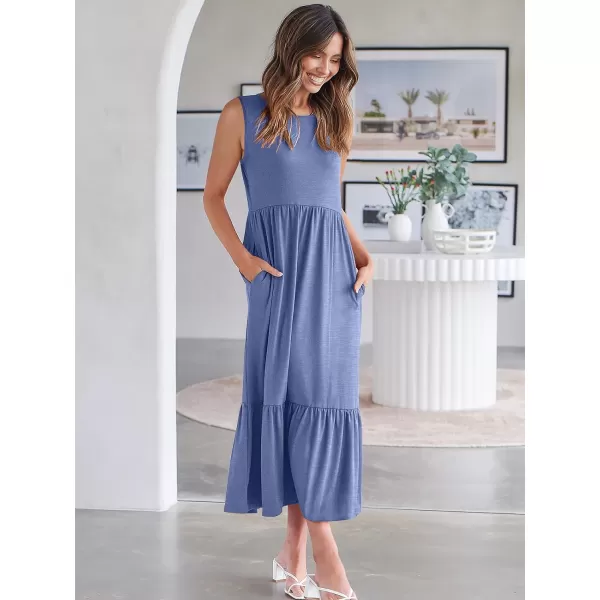 imageANRABESS Womens Summer Casual Sleeveless Crewneck Swing Sundress Fit amp Flare Flowy Tiered Maxi Dress with PocketsGrey Blue