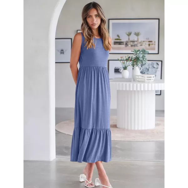 imageANRABESS Womens Summer Casual Sleeveless Crewneck Swing Sundress Fit amp Flare Flowy Tiered Maxi Dress with PocketsGrey Blue