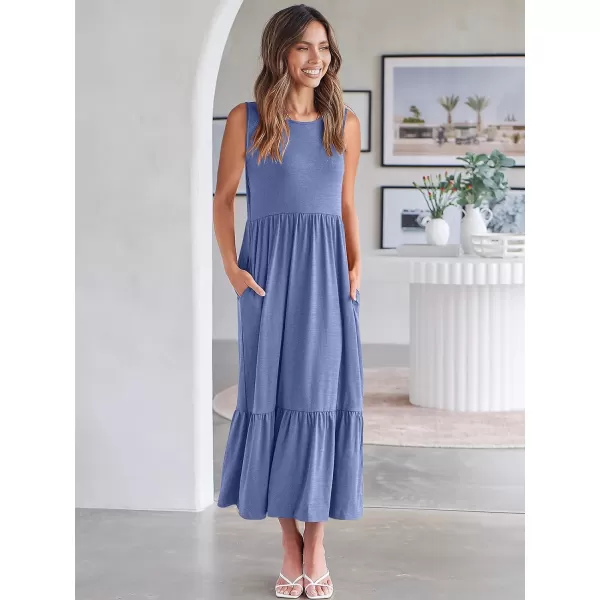 imageANRABESS Womens Summer Casual Sleeveless Crewneck Swing Sundress Fit amp Flare Flowy Tiered Maxi Dress with PocketsGrey Blue