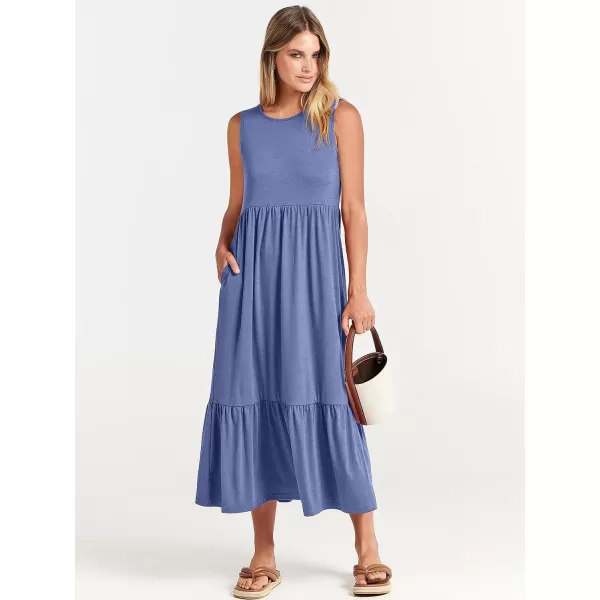 imageANRABESS Womens Summer Casual Sleeveless Crewneck Swing Sundress Fit amp Flare Flowy Tiered Maxi Dress with PocketsGrey Blue
