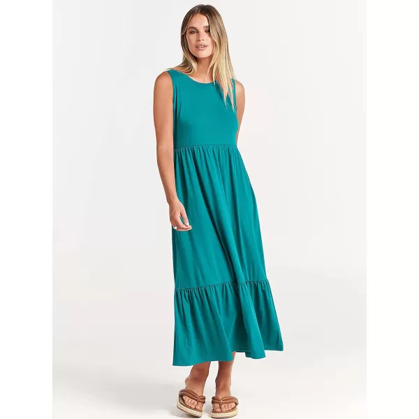 imageANRABESS Womens Summer Casual Sleeveless Crewneck Swing Sundress Fit amp Flare Flowy Tiered Maxi Dress with PocketsLake