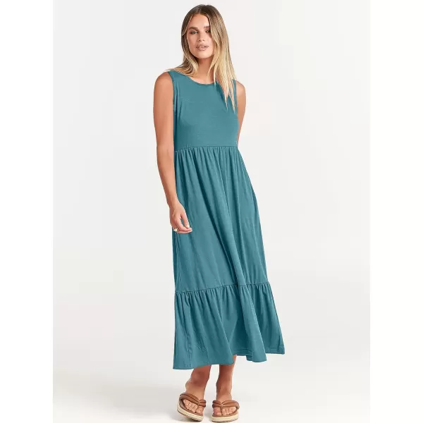 imageANRABESS Womens Summer Casual Sleeveless Crewneck Swing Sundress Fit amp Flare Flowy Tiered Maxi Dress with PocketsLake Blue