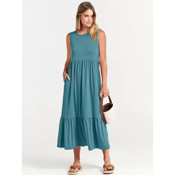 imageANRABESS Womens Summer Casual Sleeveless Crewneck Swing Sundress Fit amp Flare Flowy Tiered Maxi Dress with PocketsLake Blue