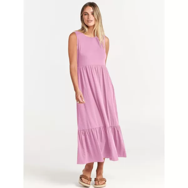 imageANRABESS Womens Summer Casual Sleeveless Crewneck Swing Sundress Fit amp Flare Flowy Tiered Maxi Dress with PocketsLight Pink