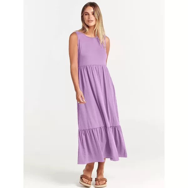 imageANRABESS Womens Summer Casual Sleeveless Crewneck Swing Sundress Fit amp Flare Flowy Tiered Maxi Dress with PocketsLilac