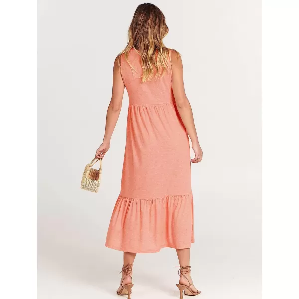 imageANRABESS Womens Summer Casual Sleeveless Crewneck Swing Sundress Fit amp Flare Flowy Tiered Maxi Dress with PocketsPink