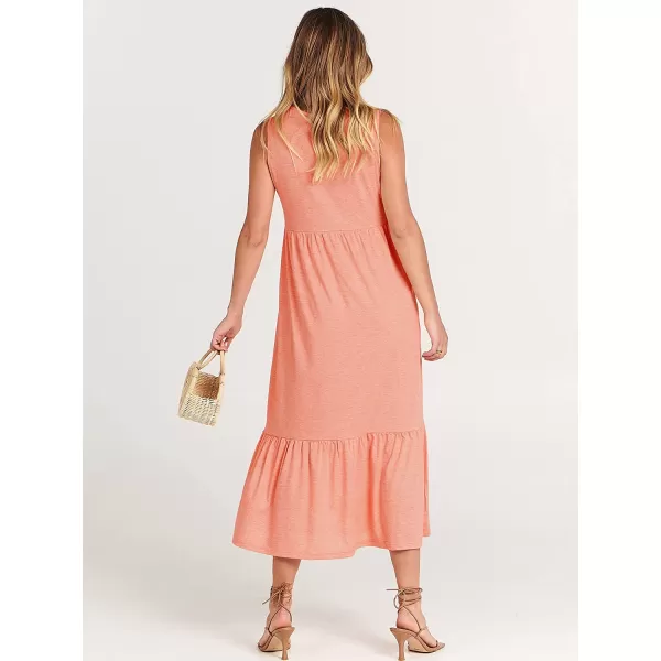 imageANRABESS Womens Summer Casual Sleeveless Crewneck Swing Sundress Fit amp Flare Flowy Tiered Maxi Dress with PocketsPink