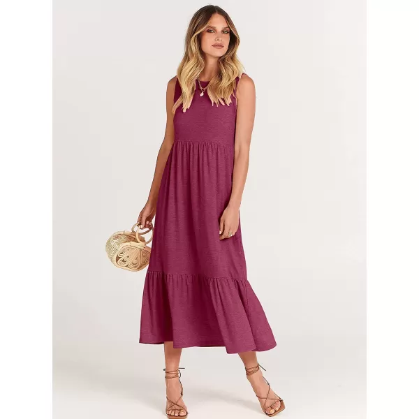 imageANRABESS Womens Summer Casual Sleeveless Crewneck Swing Sundress Fit amp Flare Flowy Tiered Maxi Dress with PocketsPurple