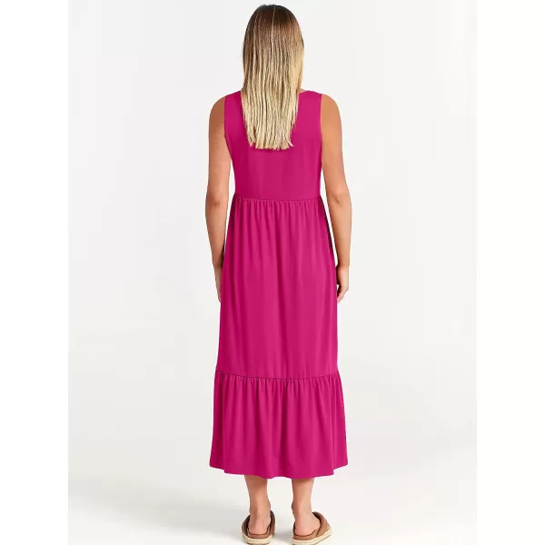 imageANRABESS Womens Summer Casual Sleeveless Crewneck Swing Sundress Fit amp Flare Flowy Tiered Maxi Dress with PocketsRose