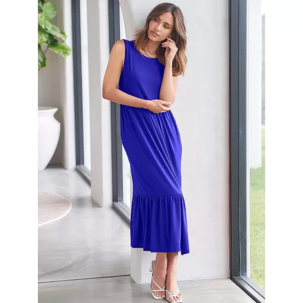 imageANRABESS Womens Summer Casual Sleeveless Crewneck Swing Sundress Fit amp Flare Flowy Tiered Maxi Dress with PocketsRoyal Blue