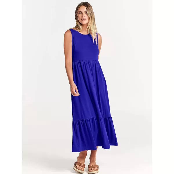 imageANRABESS Womens Summer Casual Sleeveless Crewneck Swing Sundress Fit amp Flare Flowy Tiered Maxi Dress with PocketsRoyal Blue