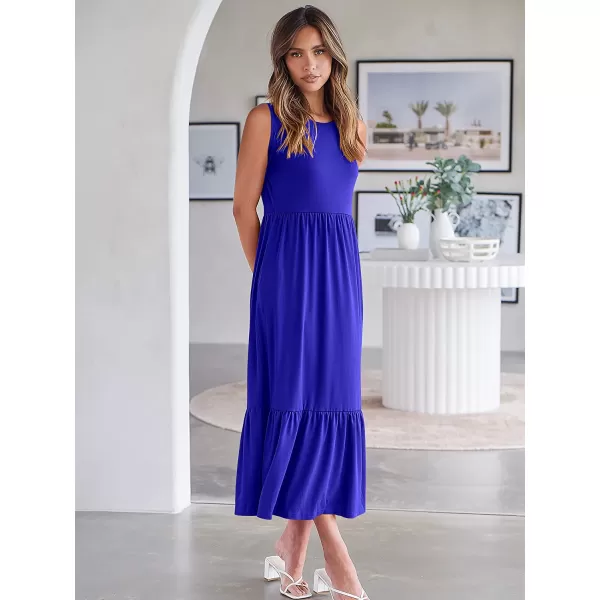 imageANRABESS Womens Summer Casual Sleeveless Crewneck Swing Sundress Fit amp Flare Flowy Tiered Maxi Dress with PocketsRoyal Blue