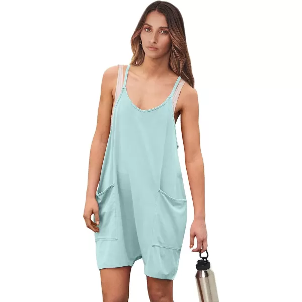 imageANRABESS Womens Summer Casual Sleeveless Rompers Loose Spaghetti Strap Shorts Jumpsuit with Pockets03mint Green