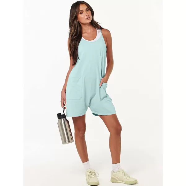 imageANRABESS Womens Summer Casual Sleeveless Rompers Loose Spaghetti Strap Shorts Jumpsuit with Pockets03mint Green