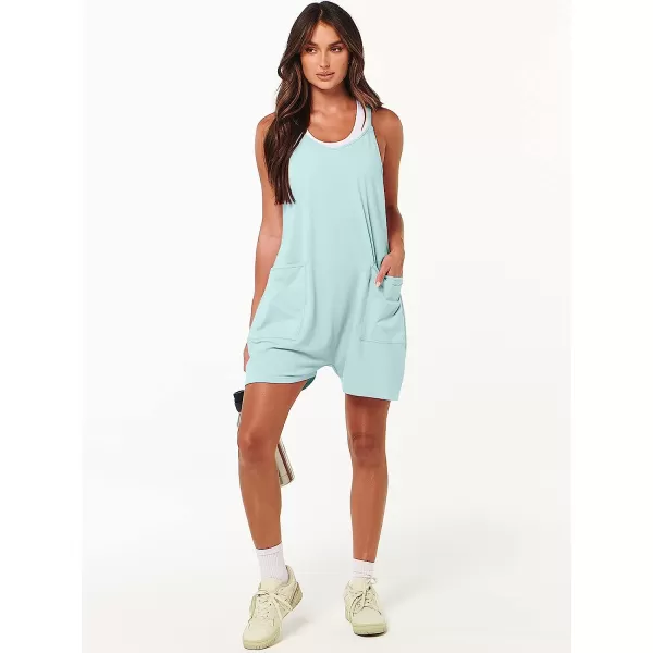 imageANRABESS Womens Summer Casual Sleeveless Rompers Loose Spaghetti Strap Shorts Jumpsuit with Pockets03mint Green