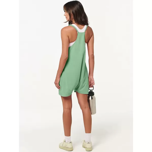 imageANRABESS Womens Summer Casual Sleeveless Rompers Loose Spaghetti Strap Shorts Jumpsuit with Pockets04light Green