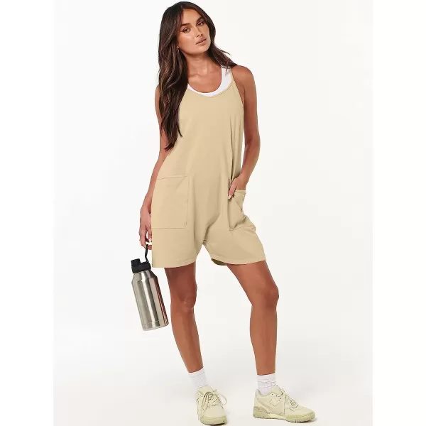 imageANRABESS Womens Summer Casual Sleeveless Rompers Loose Spaghetti Strap Shorts Jumpsuit with Pockets05khaki
