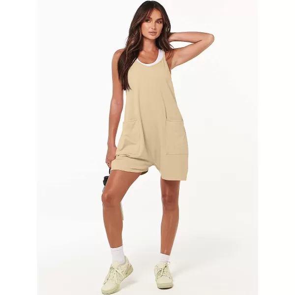 imageANRABESS Womens Summer Casual Sleeveless Rompers Loose Spaghetti Strap Shorts Jumpsuit with Pockets05khaki