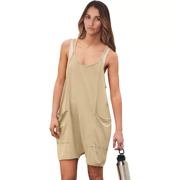 imageANRABESS Womens Summer Casual Sleeveless Rompers Loose Spaghetti Strap Shorts Jumpsuit with Pockets05khaki