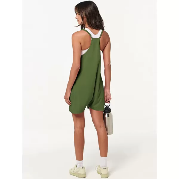 imageANRABESS Womens Summer Casual Sleeveless Rompers Loose Spaghetti Strap Shorts Jumpsuit with Pockets06green