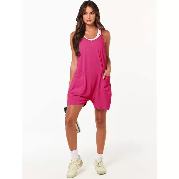 imageANRABESS Womens Summer Casual Sleeveless Rompers Loose Spaghetti Strap Shorts Jumpsuit with Pockets07rose