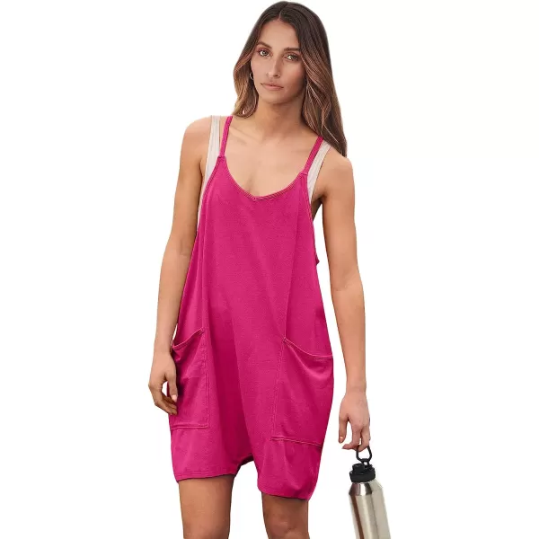 imageANRABESS Womens Summer Casual Sleeveless Rompers Loose Spaghetti Strap Shorts Jumpsuit with Pockets07rose