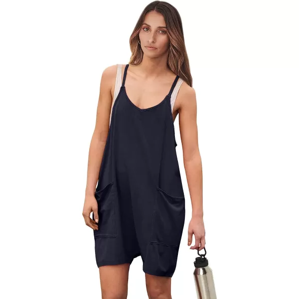 imageANRABESS Womens Summer Casual Sleeveless Rompers Loose Spaghetti Strap Shorts Jumpsuit with Pockets10navy Blue