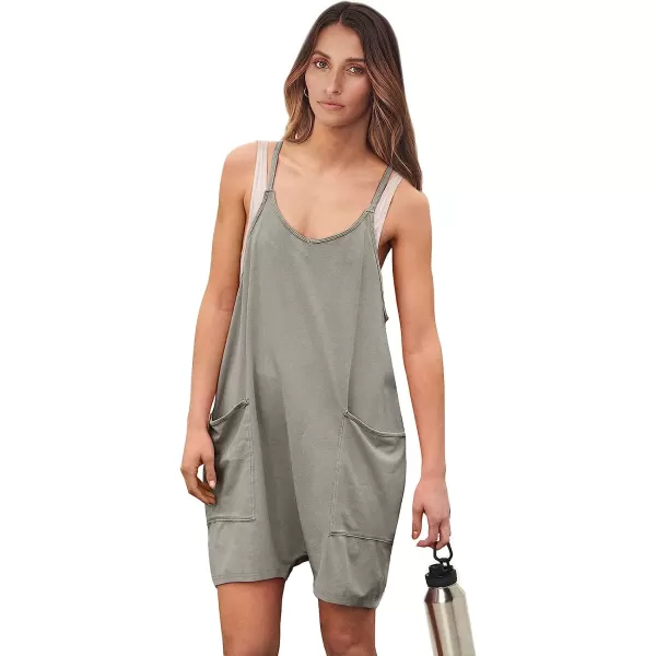 imageANRABESS Womens Summer Casual Sleeveless Rompers Loose Spaghetti Strap Shorts Jumpsuit with Pockets11gery2