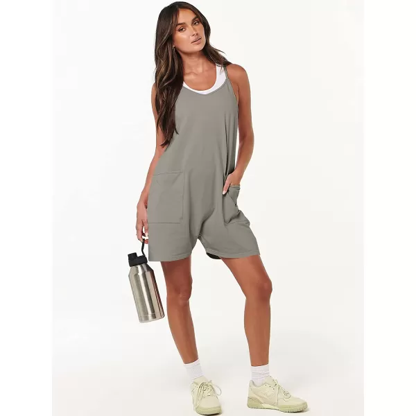 imageANRABESS Womens Summer Casual Sleeveless Rompers Loose Spaghetti Strap Shorts Jumpsuit with Pockets11gery2
