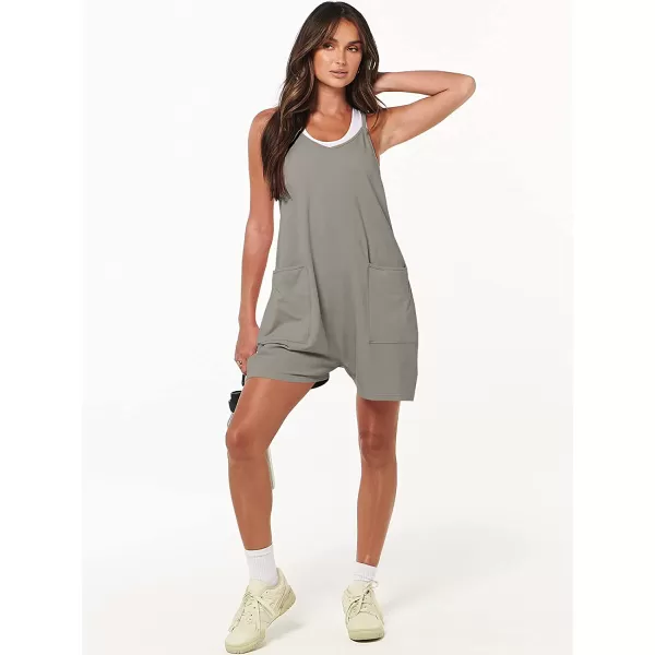 imageANRABESS Womens Summer Casual Sleeveless Rompers Loose Spaghetti Strap Shorts Jumpsuit with Pockets11gery2