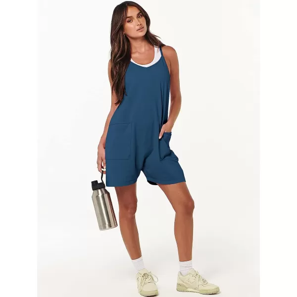 imageANRABESS Womens Summer Casual Sleeveless Rompers Loose Spaghetti Strap Shorts Jumpsuit with Pockets15blue
