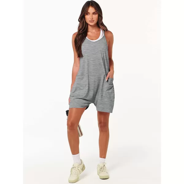 imageANRABESS Womens Summer Casual Sleeveless Rompers Loose Spaghetti Strap Shorts Jumpsuit with Pockets17deep Grey