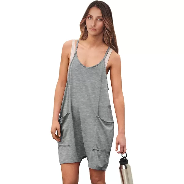 imageANRABESS Womens Summer Casual Sleeveless Rompers Loose Spaghetti Strap Shorts Jumpsuit with Pockets17deep Grey