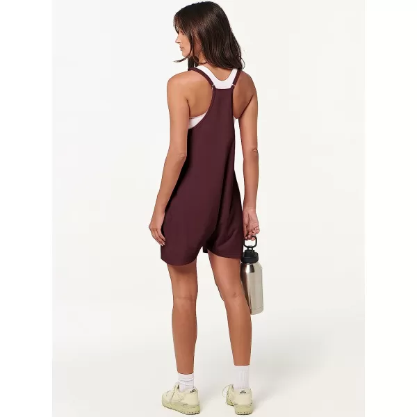 imageANRABESS Womens Summer Casual Sleeveless Rompers Loose Spaghetti Strap Shorts Jumpsuit with Pockets18burgundy