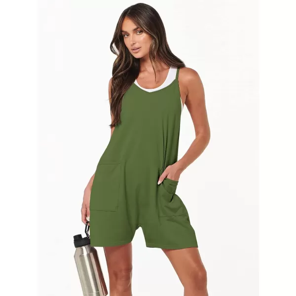 imageANRABESS Womens Summer Casual Sleeveless Rompers Loose Spaghetti Strap Shorts Overalls Jumpsuit with Pockets06green