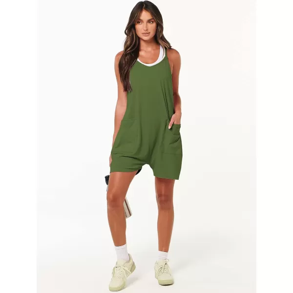 imageANRABESS Womens Summer Casual Sleeveless Rompers Loose Spaghetti Strap Shorts Overalls Jumpsuit with Pockets06green