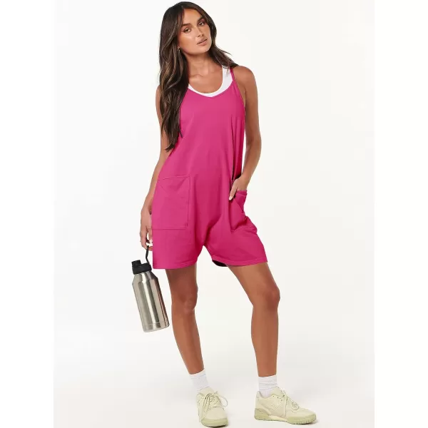 imageANRABESS Womens Summer Casual Sleeveless Rompers Loose Spaghetti Strap Shorts Overalls Jumpsuit with Pockets07rose