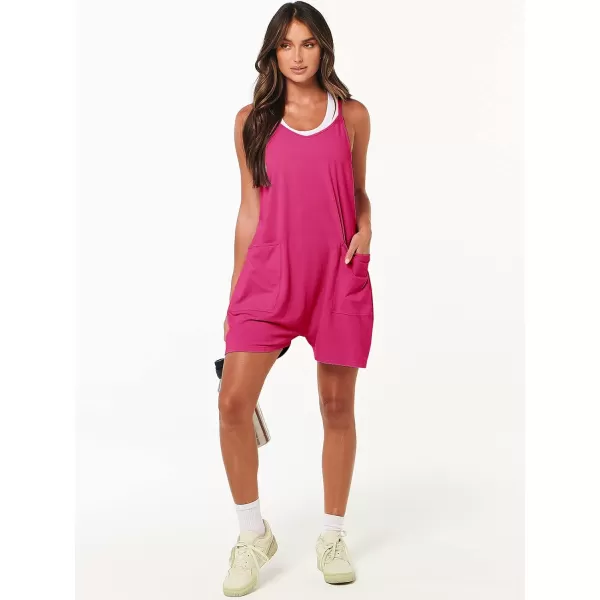 imageANRABESS Womens Summer Casual Sleeveless Rompers Loose Spaghetti Strap Shorts Overalls Jumpsuit with Pockets07rose