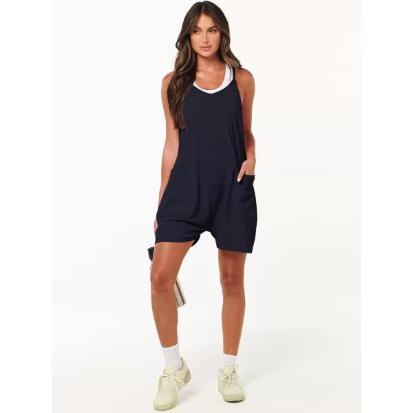 imageANRABESS Womens Summer Casual Sleeveless Rompers Loose Spaghetti Strap Shorts Overalls Jumpsuit with Pockets10navy Blue