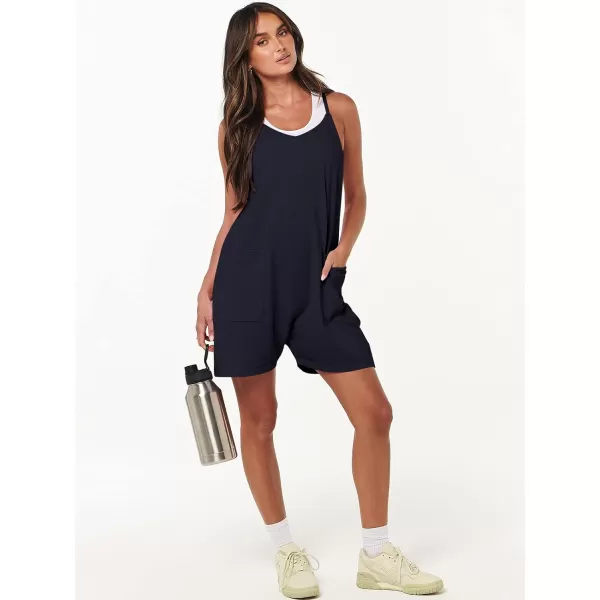 imageANRABESS Womens Summer Casual Sleeveless Rompers Loose Spaghetti Strap Shorts Overalls Jumpsuit with Pockets10navy Blue