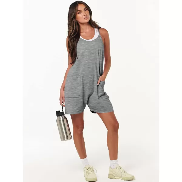 imageANRABESS Womens Summer Casual Sleeveless Rompers Loose Spaghetti Strap Shorts Overalls Jumpsuit with Pockets17deep Grey