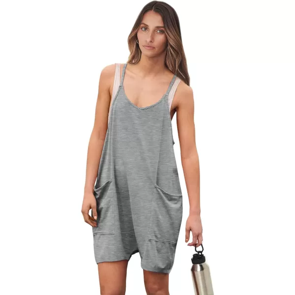 imageANRABESS Womens Summer Casual Sleeveless Rompers Loose Spaghetti Strap Shorts Overalls Jumpsuit with Pockets17deep Grey
