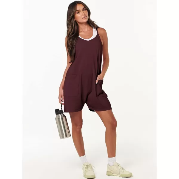 imageANRABESS Womens Summer Casual Sleeveless Rompers Loose Spaghetti Strap Shorts Overalls Jumpsuit with Pockets18burgundy