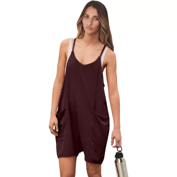 imageANRABESS Womens Summer Casual Sleeveless Rompers Loose Spaghetti Strap Shorts Overalls Jumpsuit with Pockets18burgundy