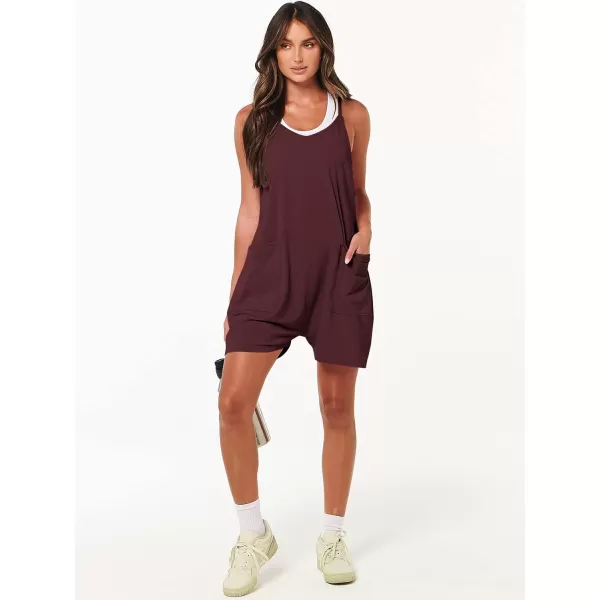 imageANRABESS Womens Summer Casual Sleeveless Rompers Loose Spaghetti Strap Shorts Overalls Jumpsuit with Pockets18burgundy
