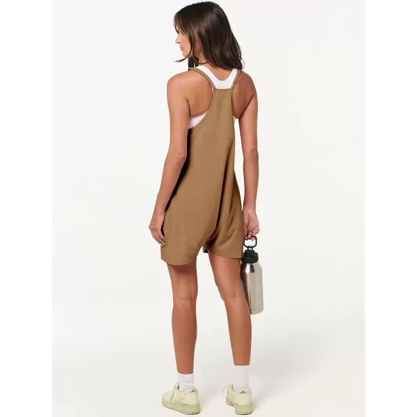 imageANRABESS Womens Summer Casual Sleeveless Rompers Loose Spaghetti Strap Shorts Overalls Jumpsuit with Pockets19brown