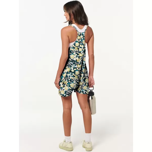 imageANRABESS Womens Summer Casual Sleeveless Rompers Loose Spaghetti Strap Shorts Overalls Jumpsuit with Pockets24yellow Rose
