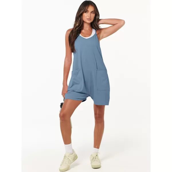 imageANRABESS Womens Summer Casual Sleeveless Rompers Loose Spaghetti Strap Shorts Overalls Jumpsuit with Pockets25light Blue